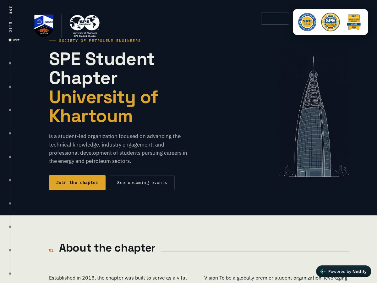 Landing-page snapshot of speuofkchapter.org