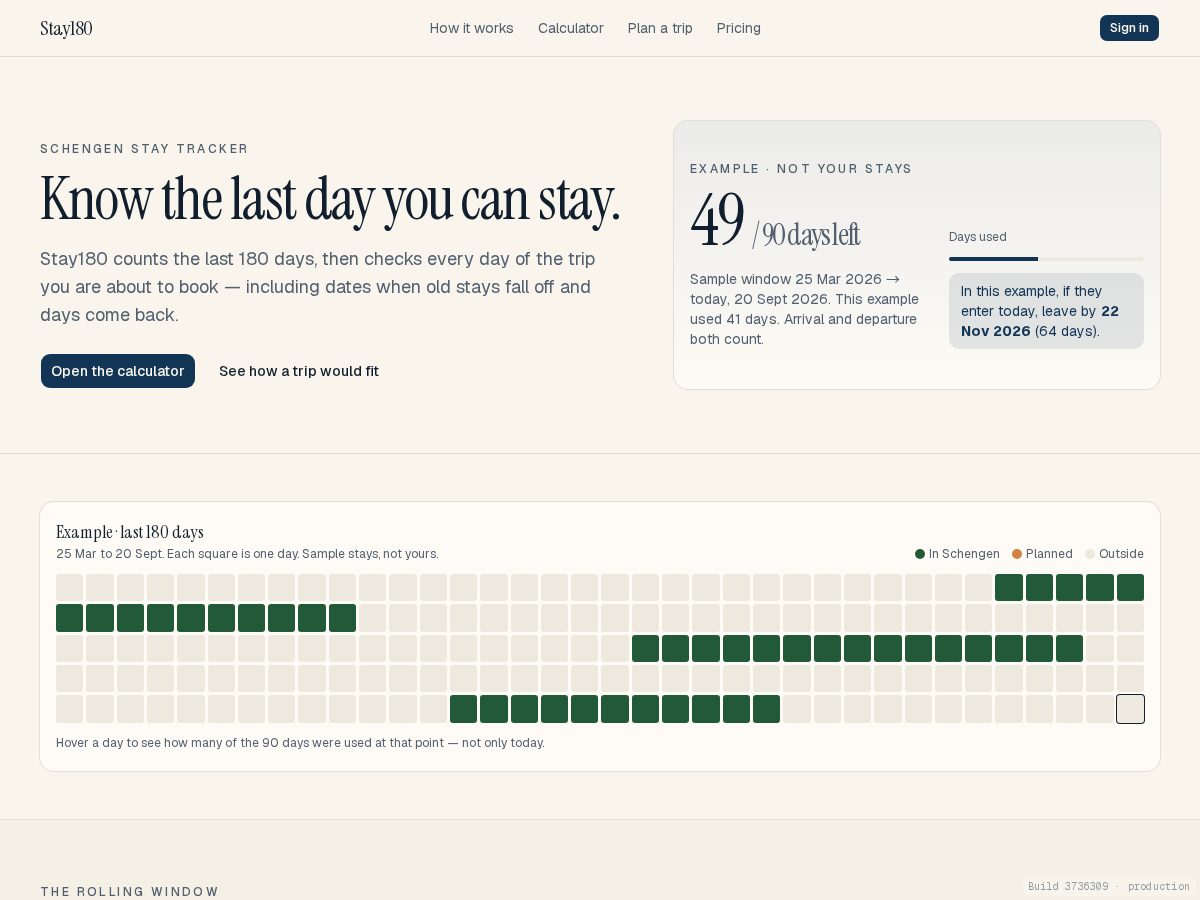 Landing-page snapshot of stay180.app