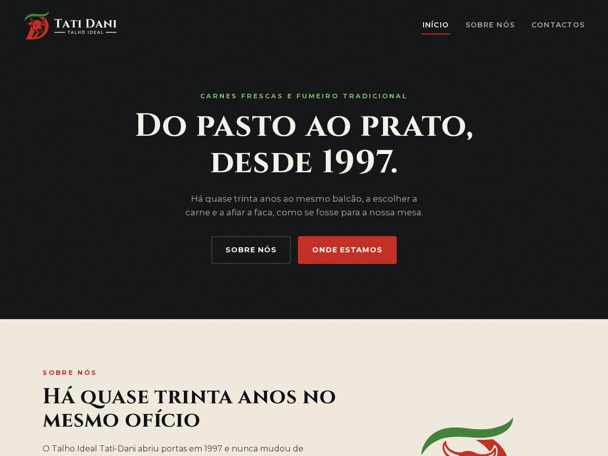 Landing-page snapshot of talhotatidani.com