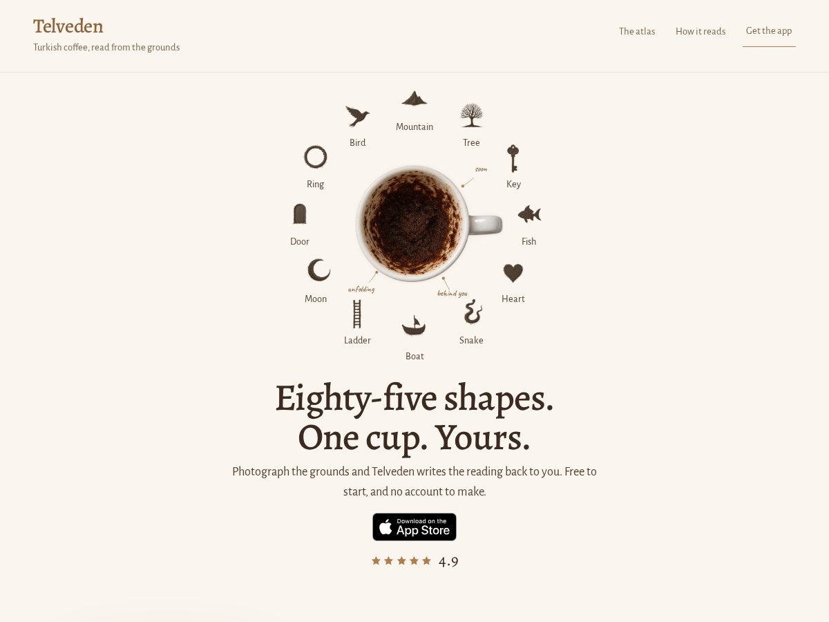Landing-page snapshot of telveden.app