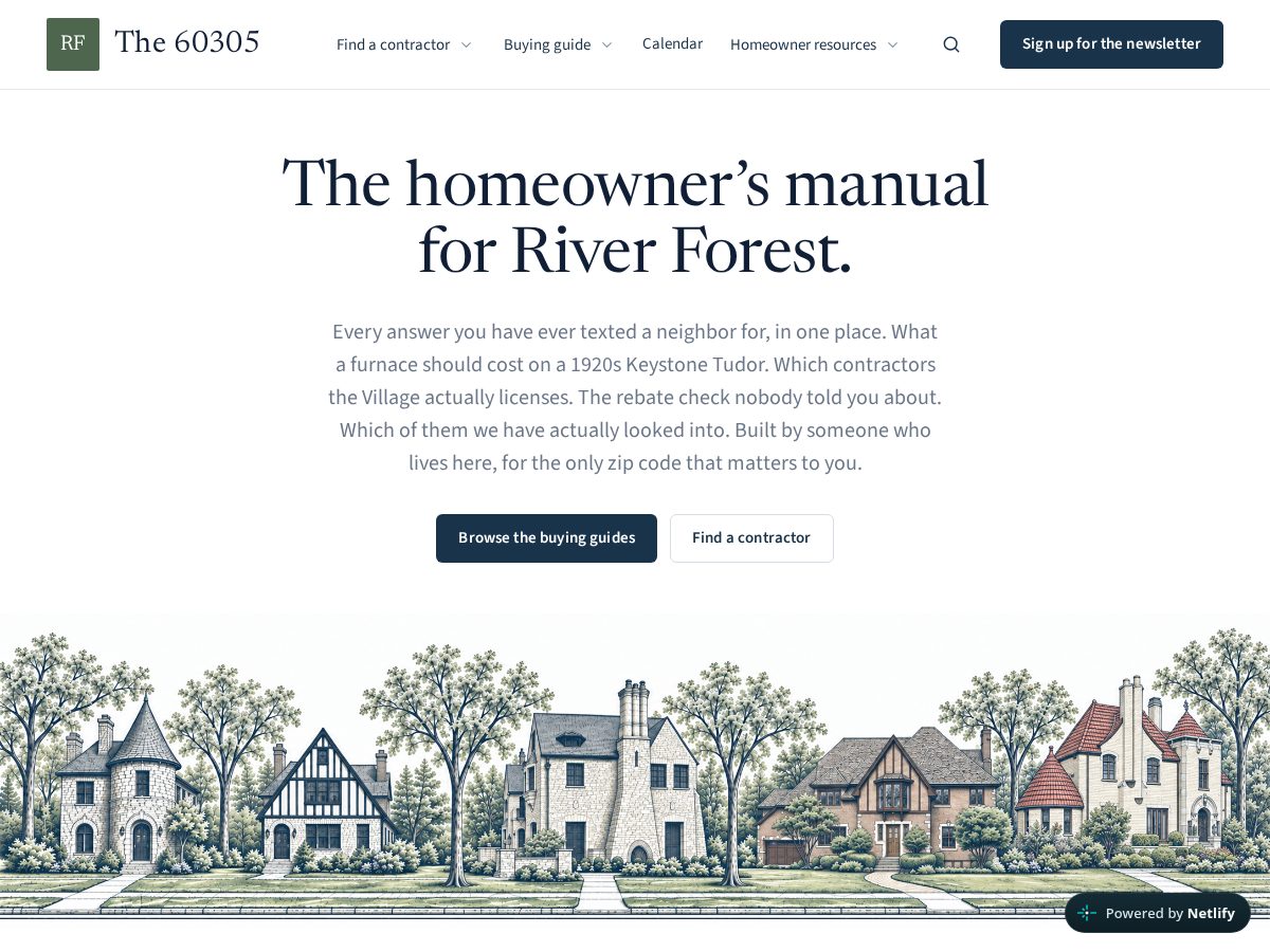 Landing-page snapshot of the60305.com