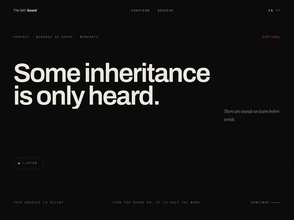 Landing-page snapshot of thestillsound.org