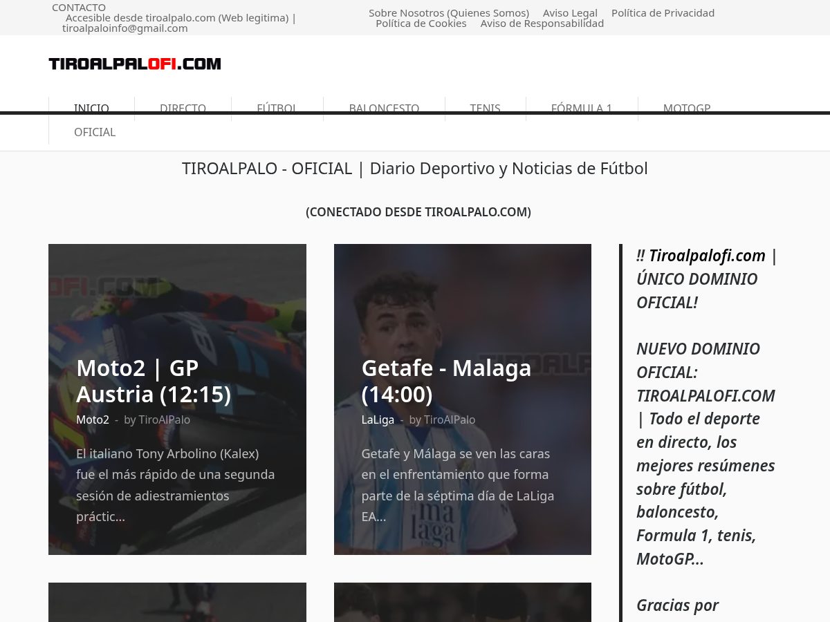 Landing-page snapshot of tiroalpalofi.com