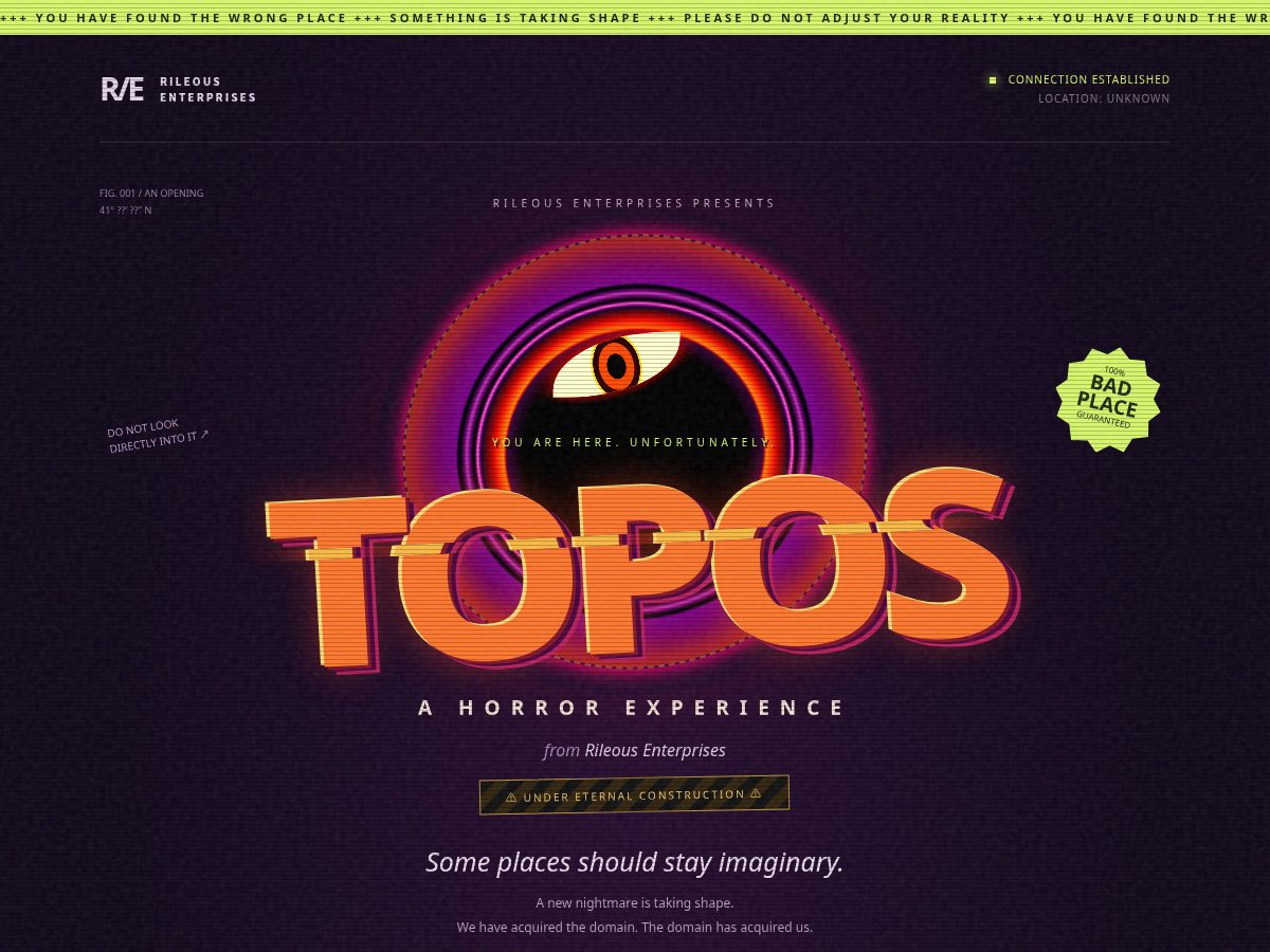 Landing-page snapshot of topos.lol