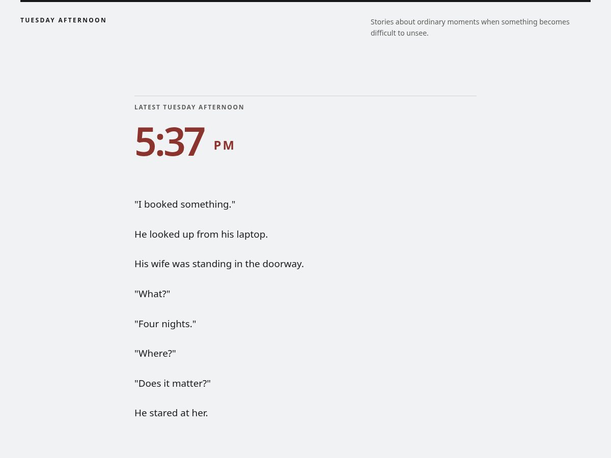 Landing-page snapshot of tuesdayafternoon.life