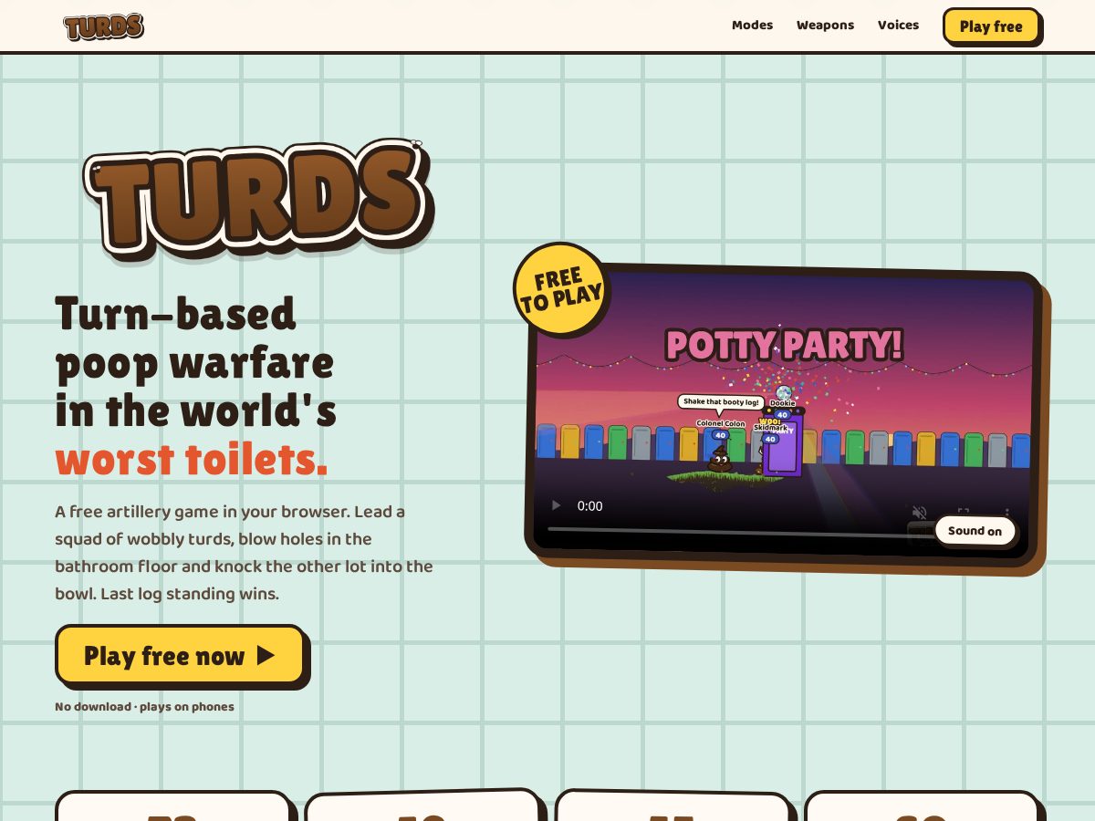 Landing-page snapshot of turds.xyz