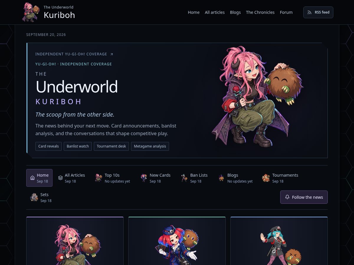 Landing-page snapshot of underworldkuriboh.com