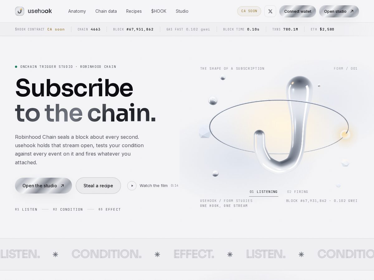 Landing-page snapshot of usehook.fun
