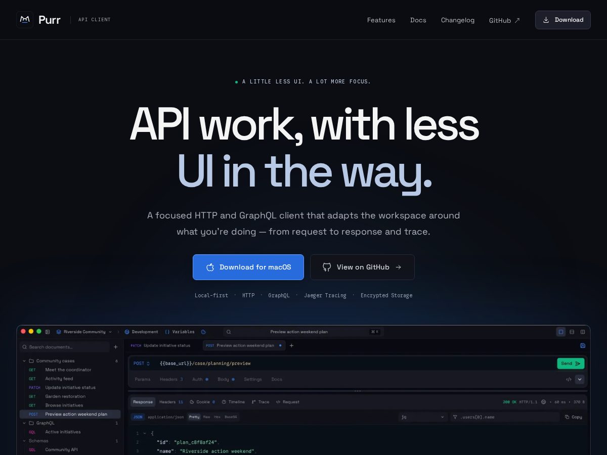 Landing-page snapshot of usepurr.com