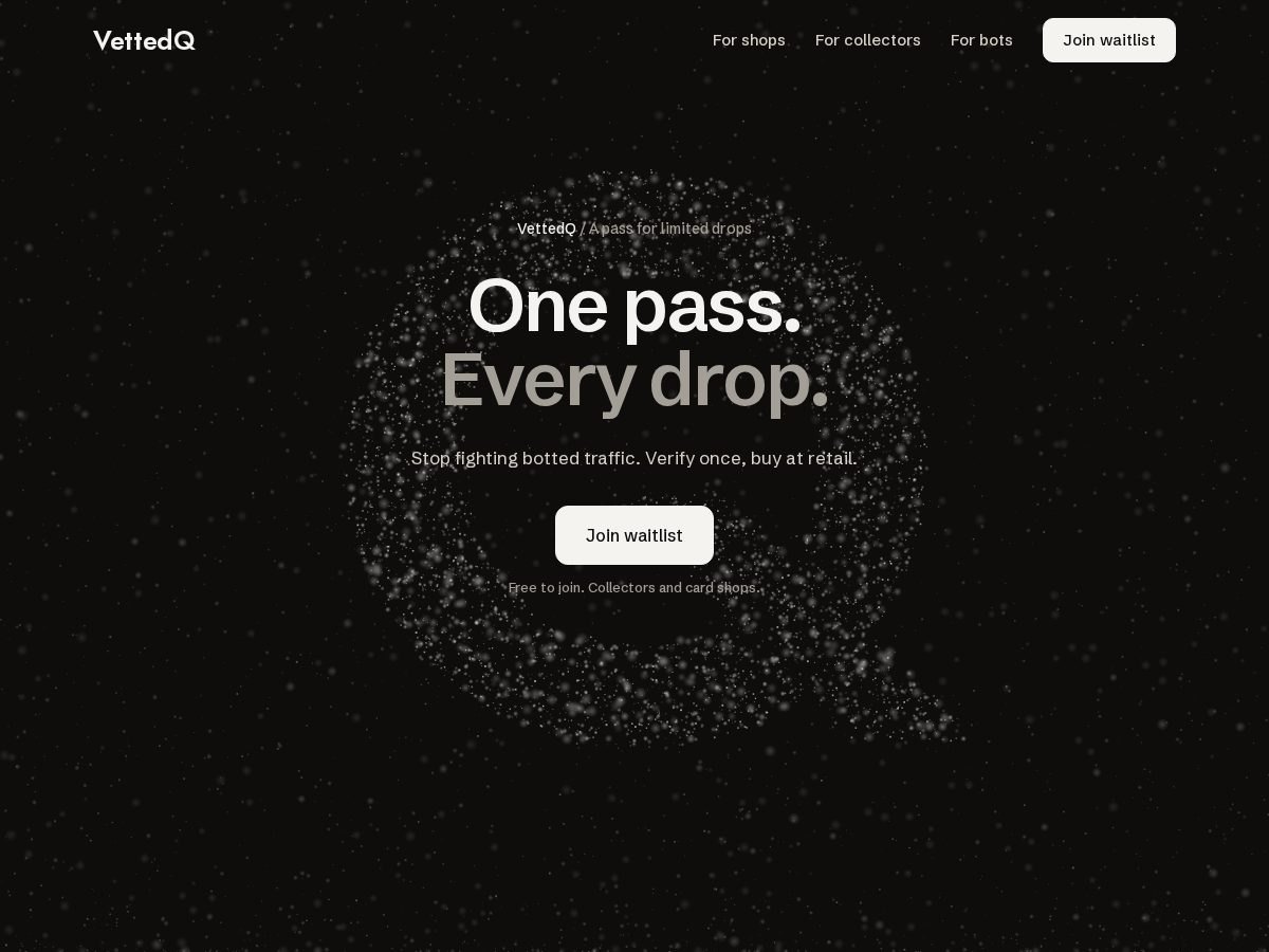 Landing-page snapshot of vettedq.app