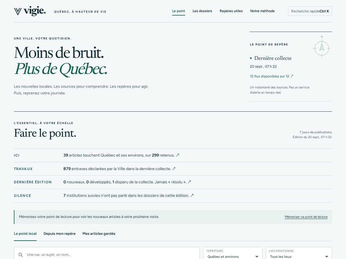 Landing-page snapshot of vigieqc.com