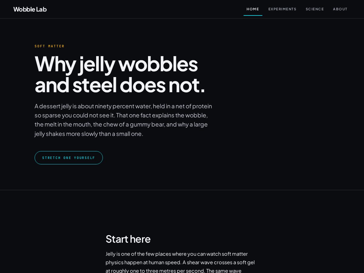 Landing-page snapshot of wobble-lab.com