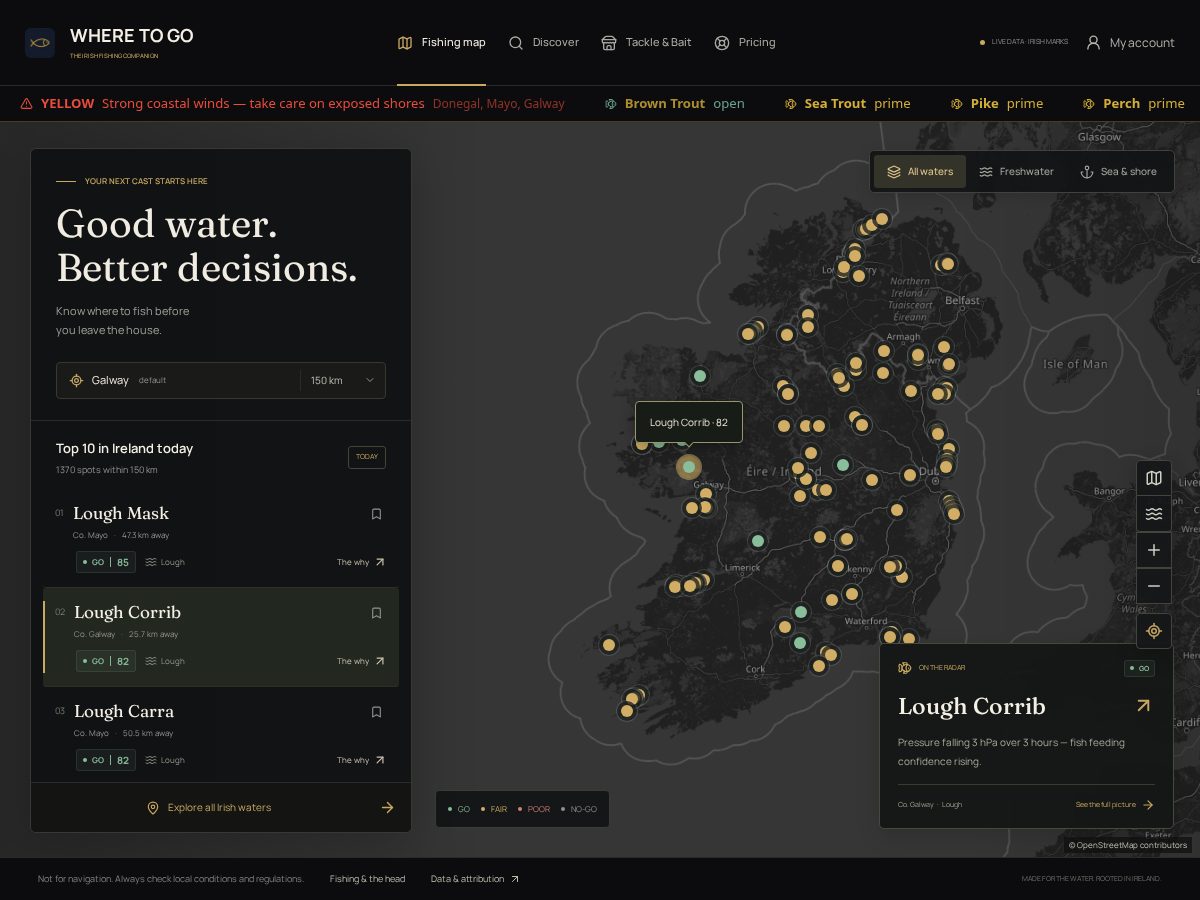 Landing-page snapshot of wtg.fish
