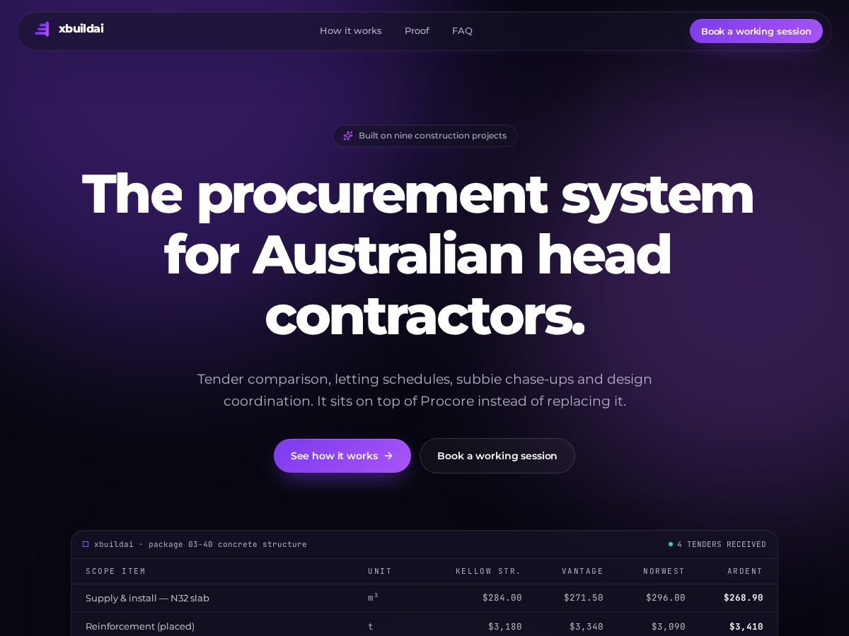 Landing-page snapshot of xbuildai.app