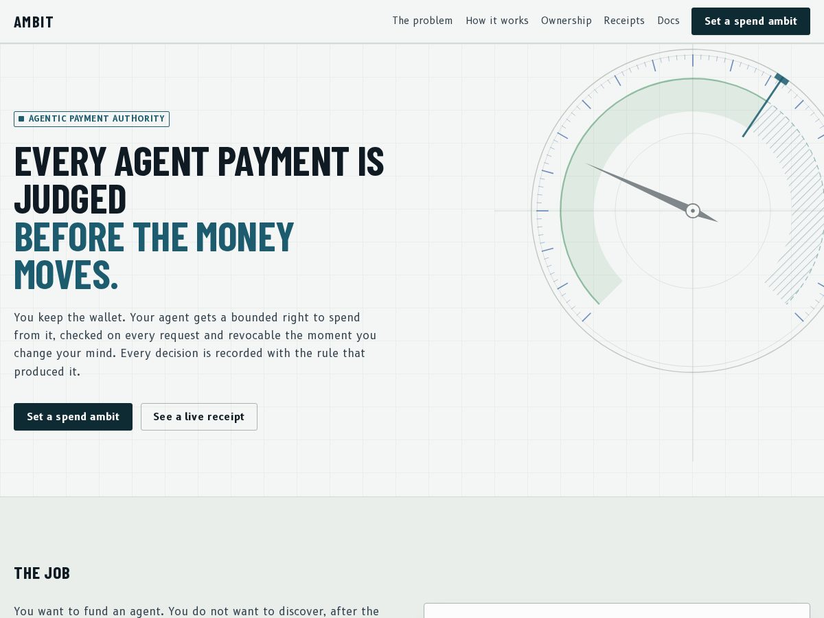 Landing-page snapshot of ambit.surf