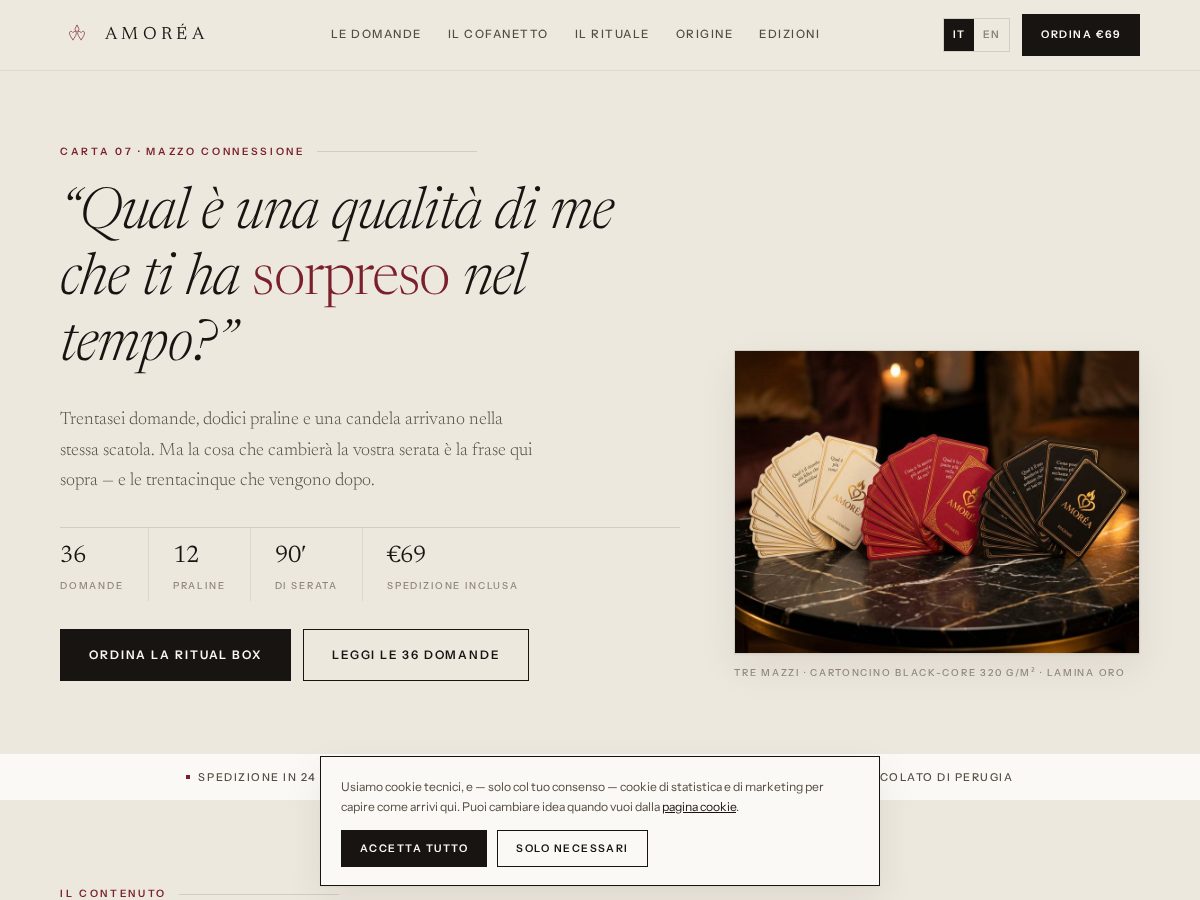 Landing-page snapshot of amoreaperugia.com