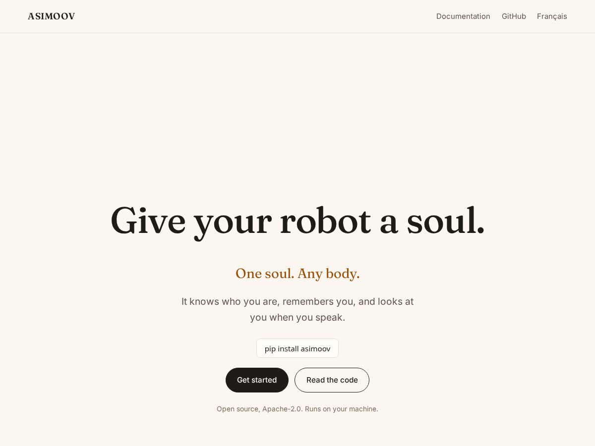 Landing-page snapshot of asimoov.com