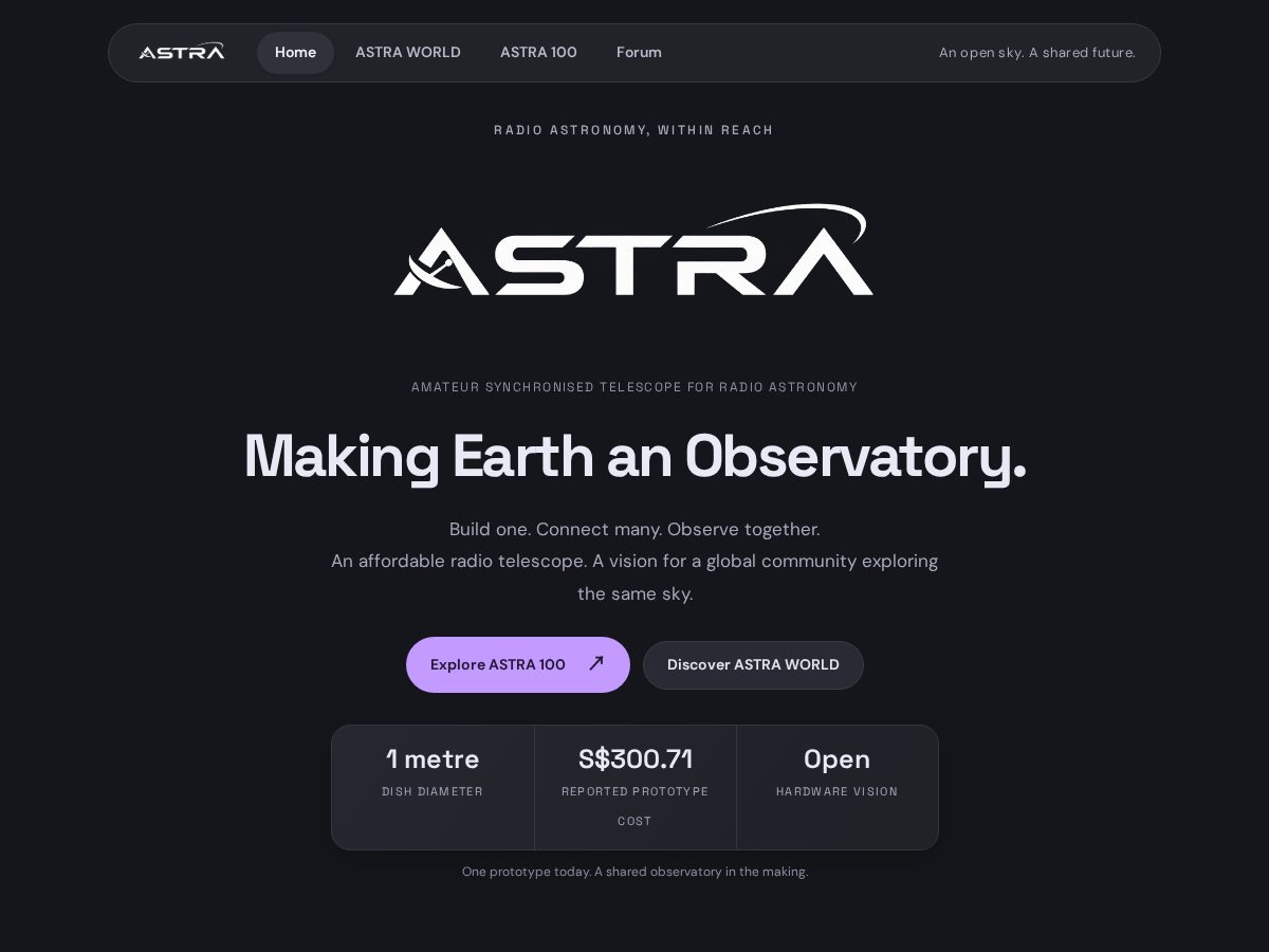Landing-page snapshot of astra-world.net
