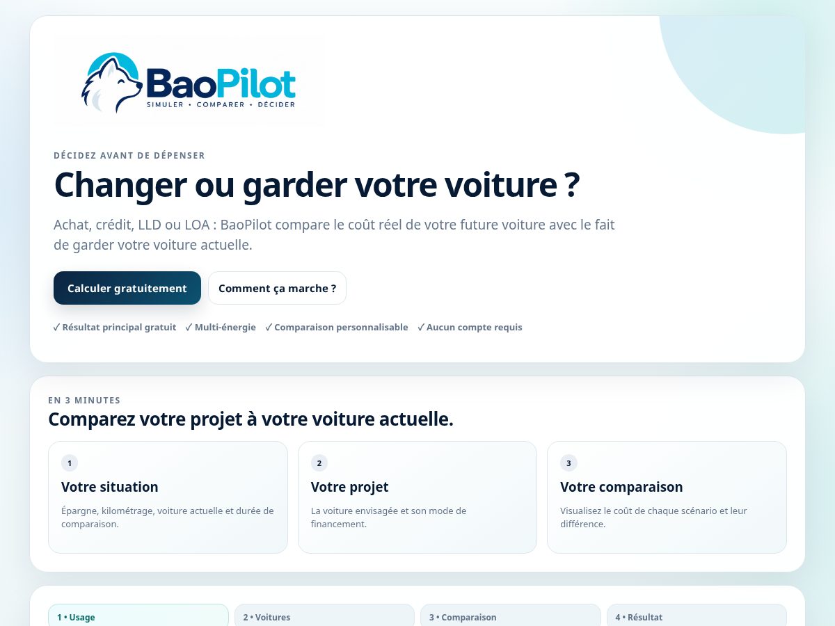 Landing-page snapshot of baopilot.com