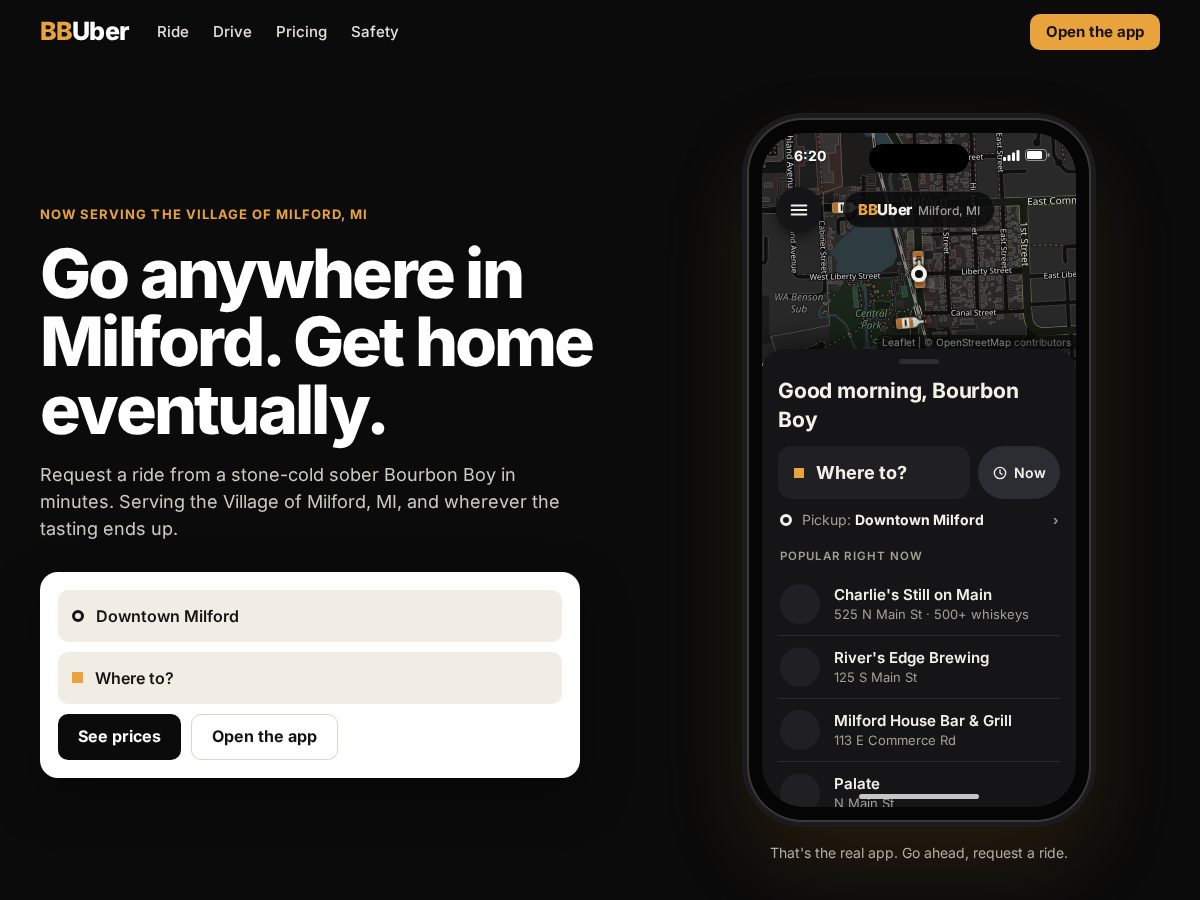 Landing-page snapshot of bbuber.dad