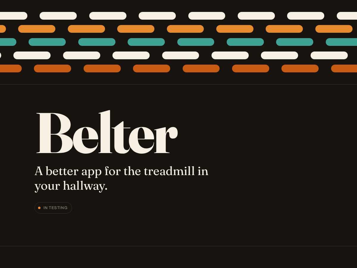 Landing-page snapshot of belter-app.com