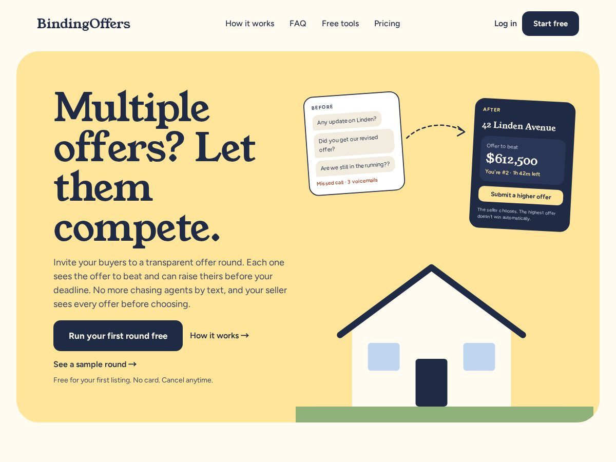 Landing-page snapshot of bindingoffers.com