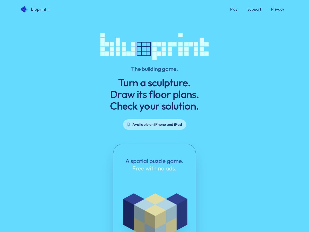 Landing-page snapshot of bluprintgame.com
