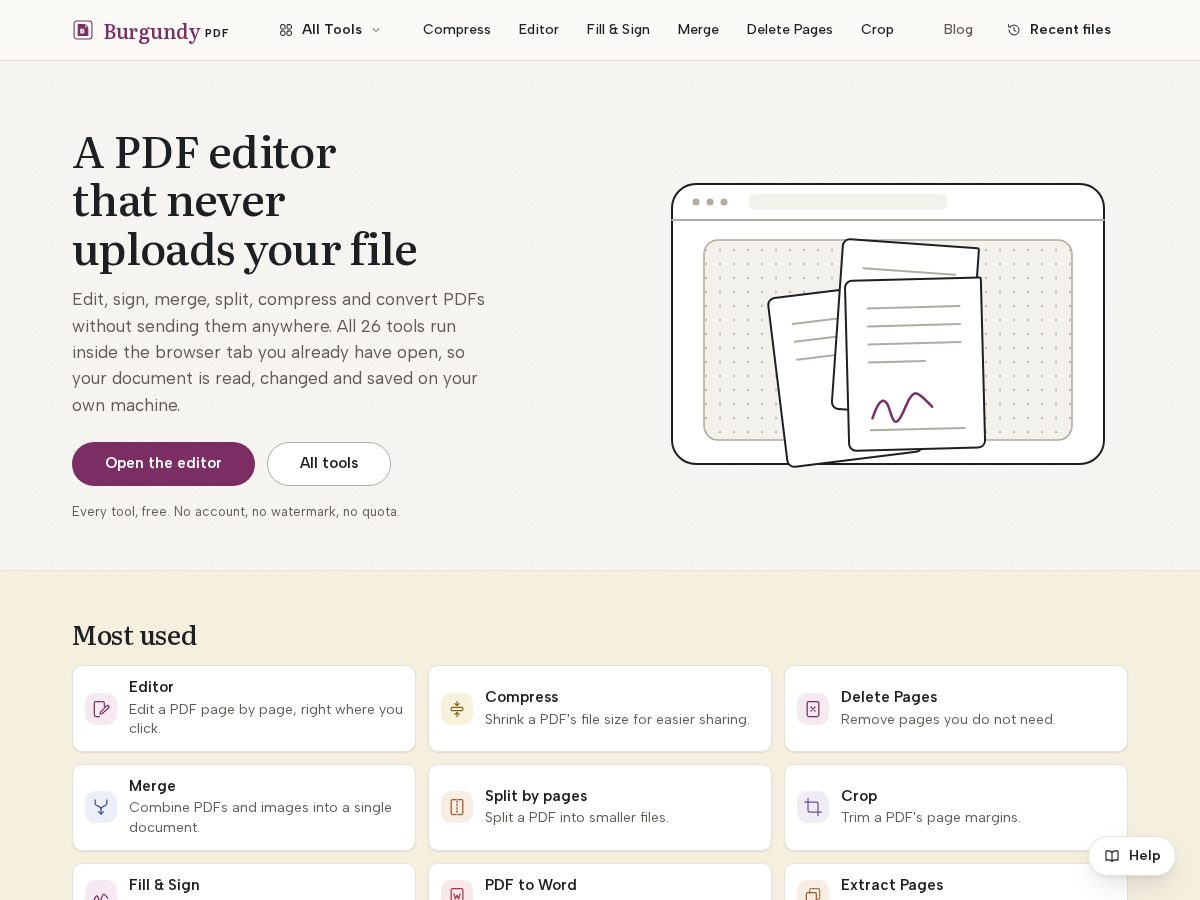 Landing-page snapshot of burgundypdf.com