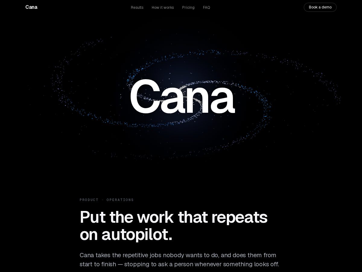 Landing-page snapshot of canatasks.com