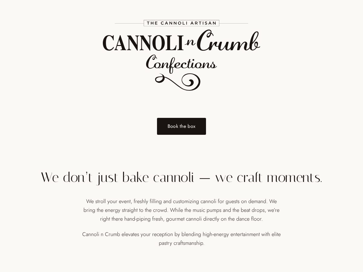 Landing-page snapshot of cannolincrumb.com