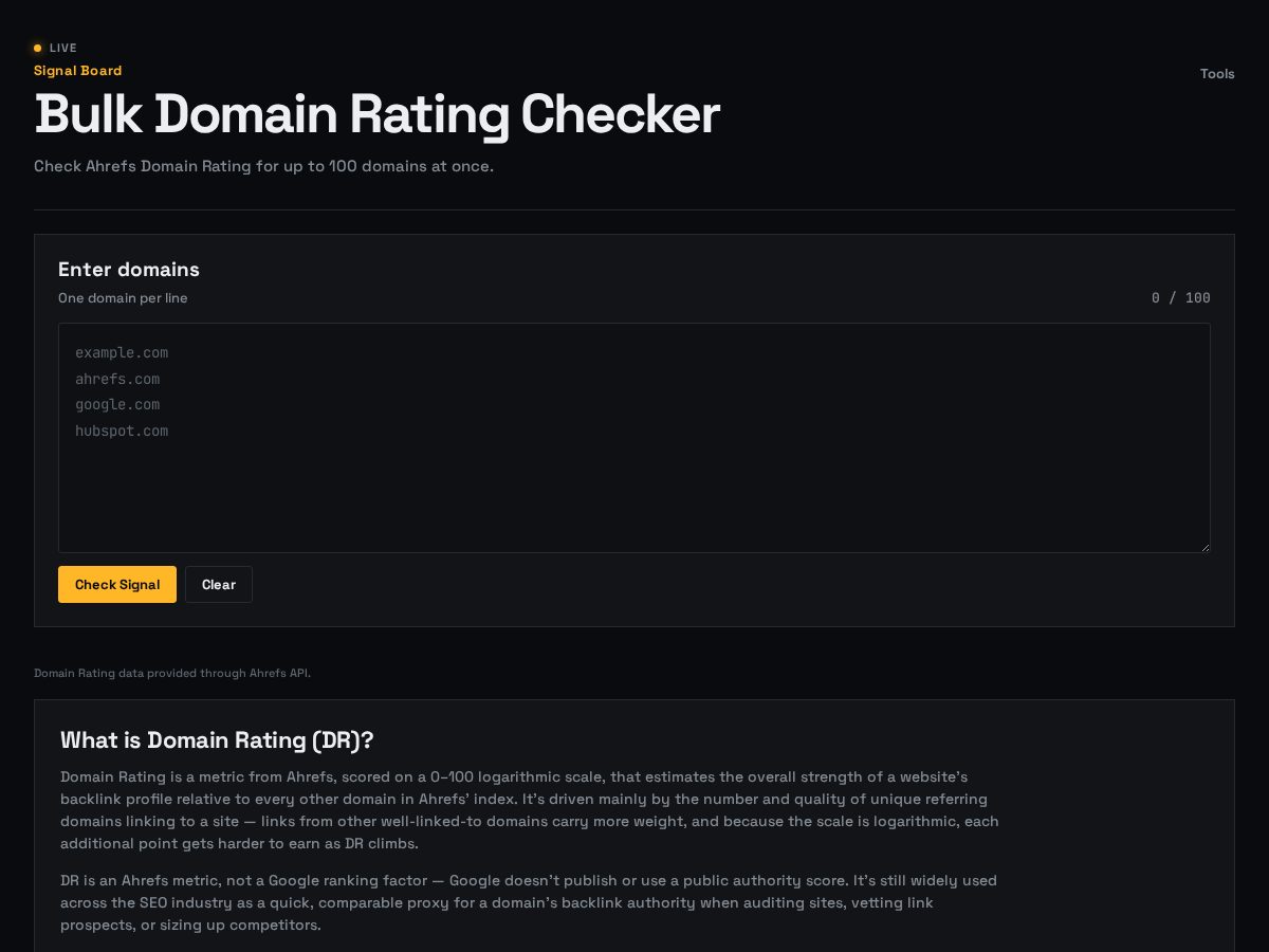 Landing-page snapshot of checkdr.net