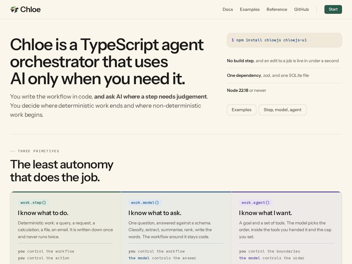 Landing-page snapshot of chloejs.org