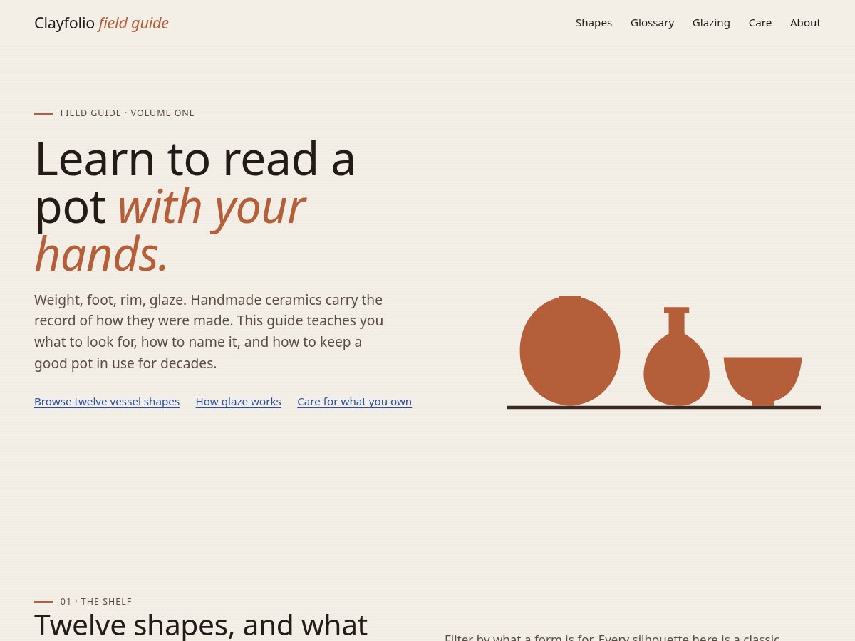 Landing-page snapshot of clayfolio.site