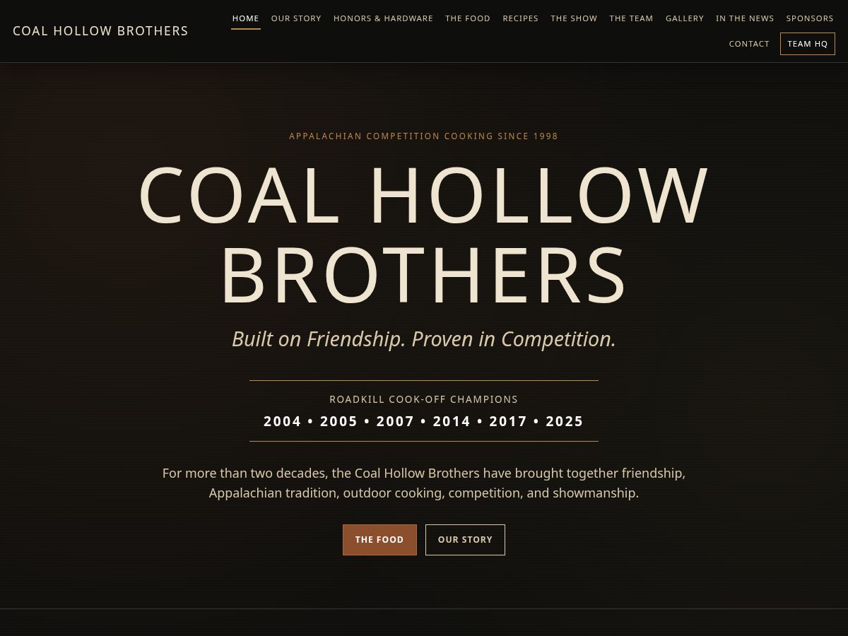 Landing-page snapshot of coalhollowbrothers.com