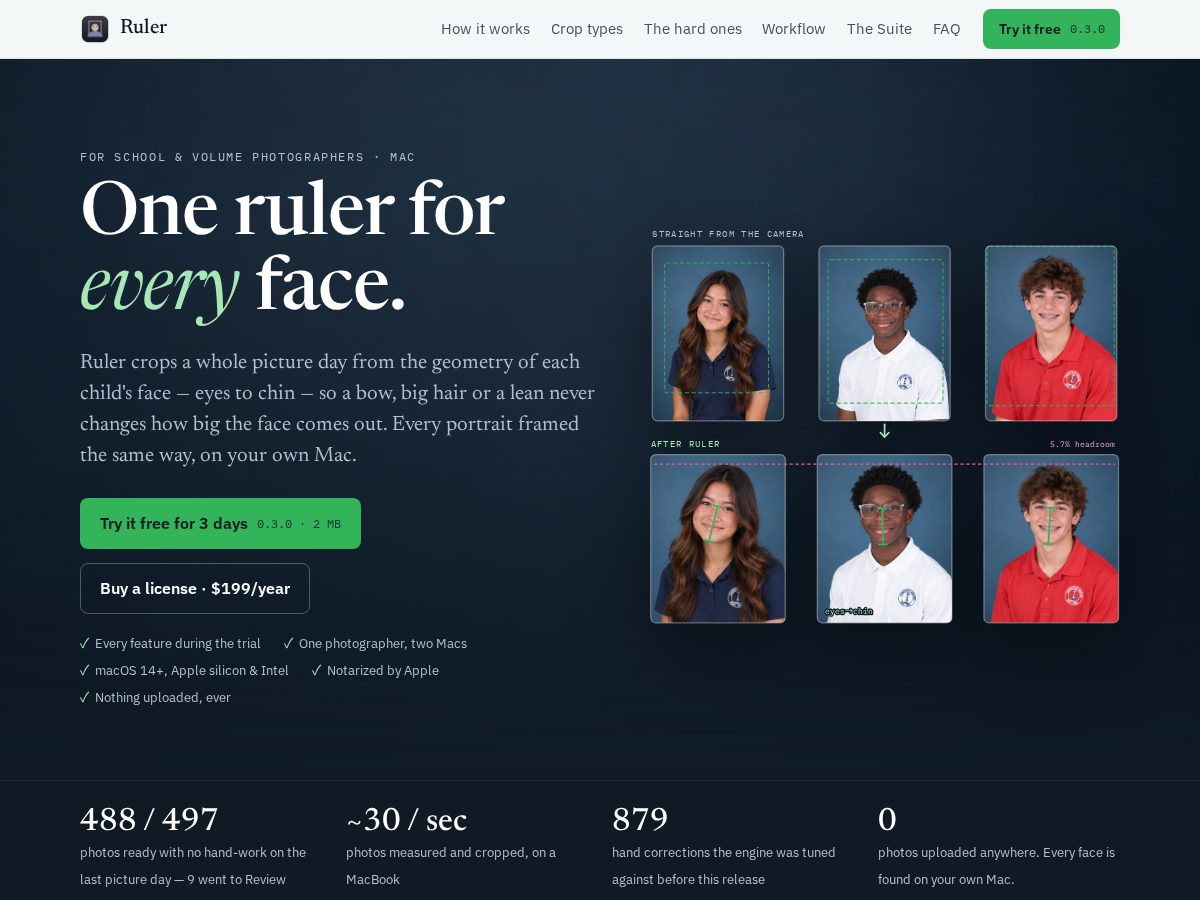 Landing-page snapshot of cropruler.com