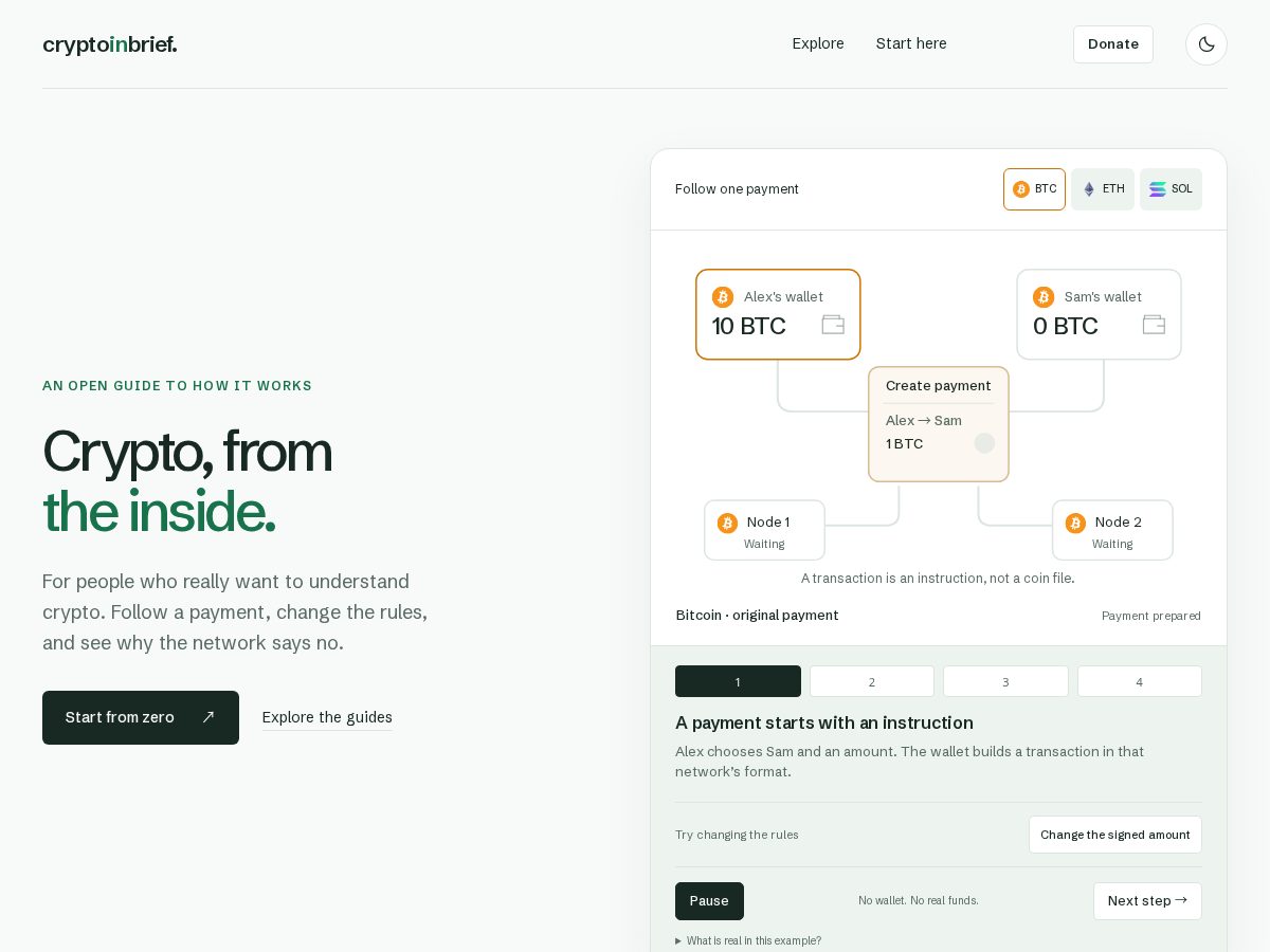 Landing-page snapshot of cryptoinbrief.xyz