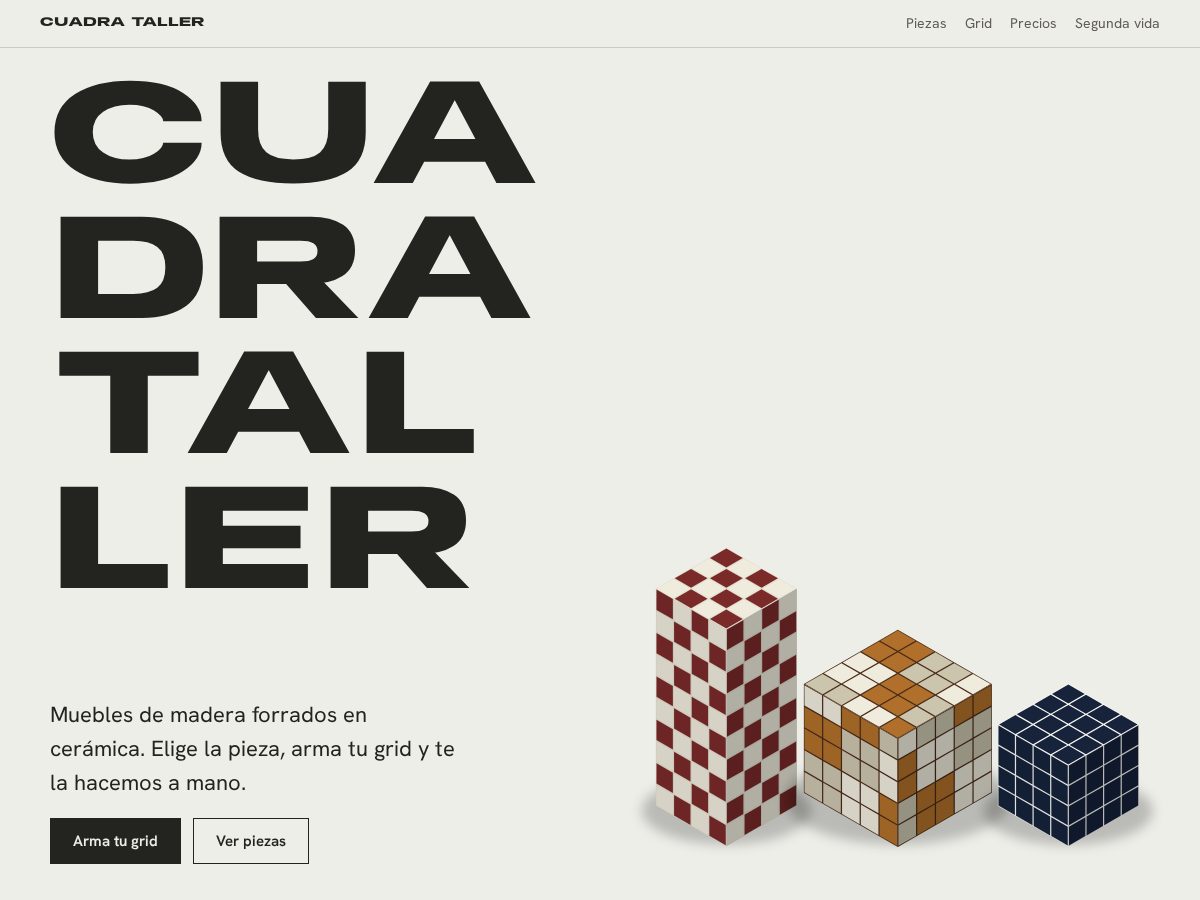 Landing-page snapshot of cuadrataller.com