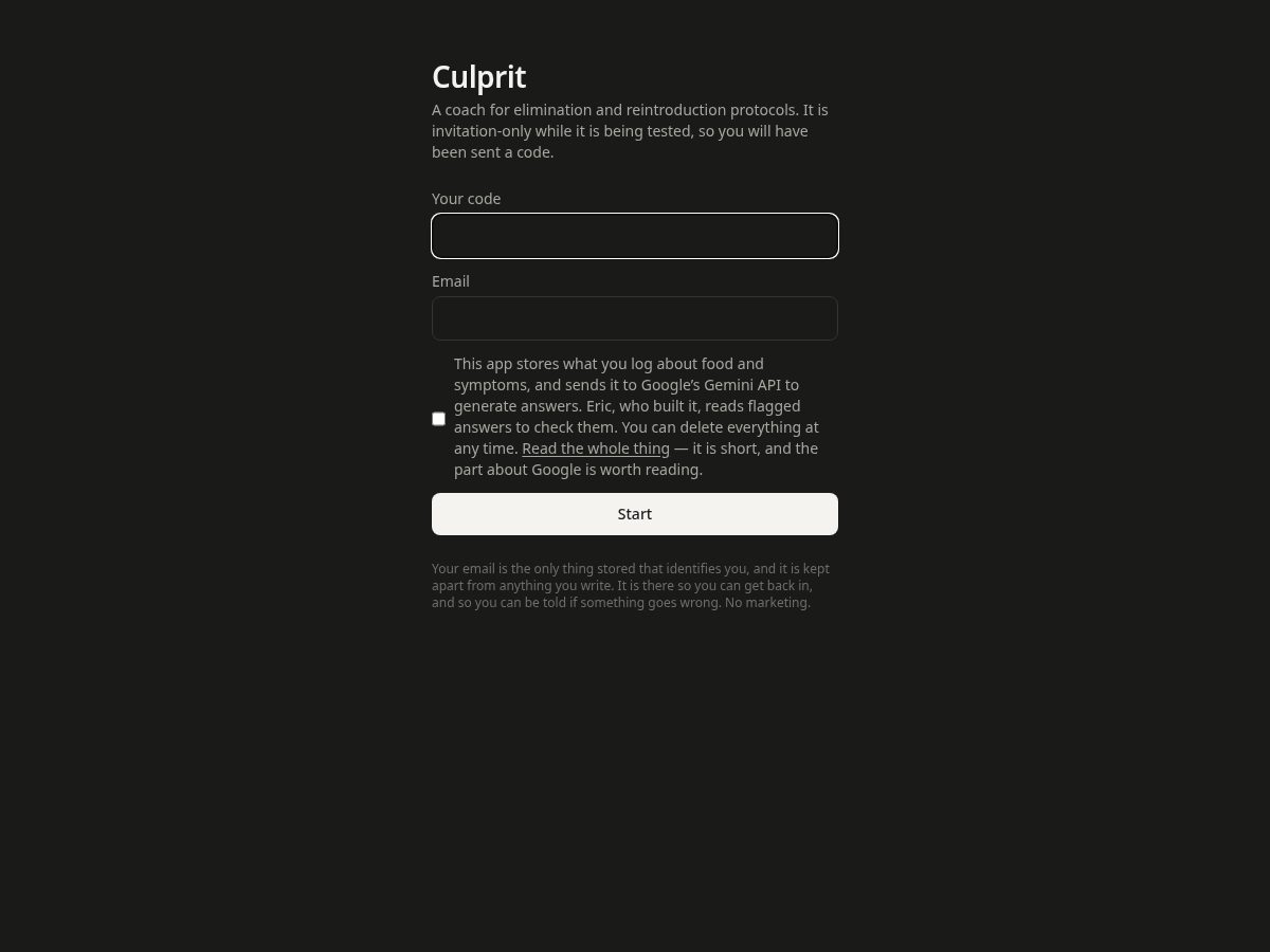 Landing-page snapshot of culprithealth.com