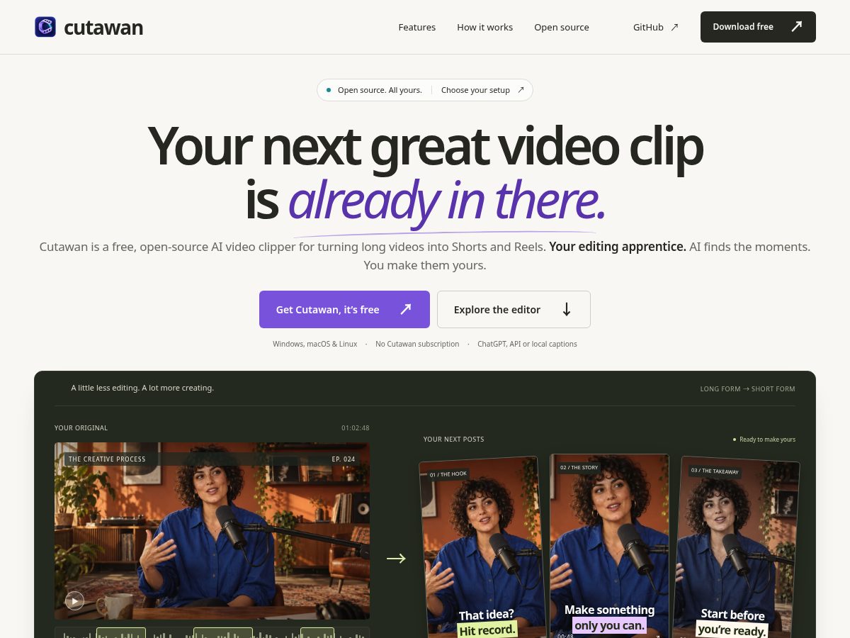 Landing-page snapshot of cutawan.xyz