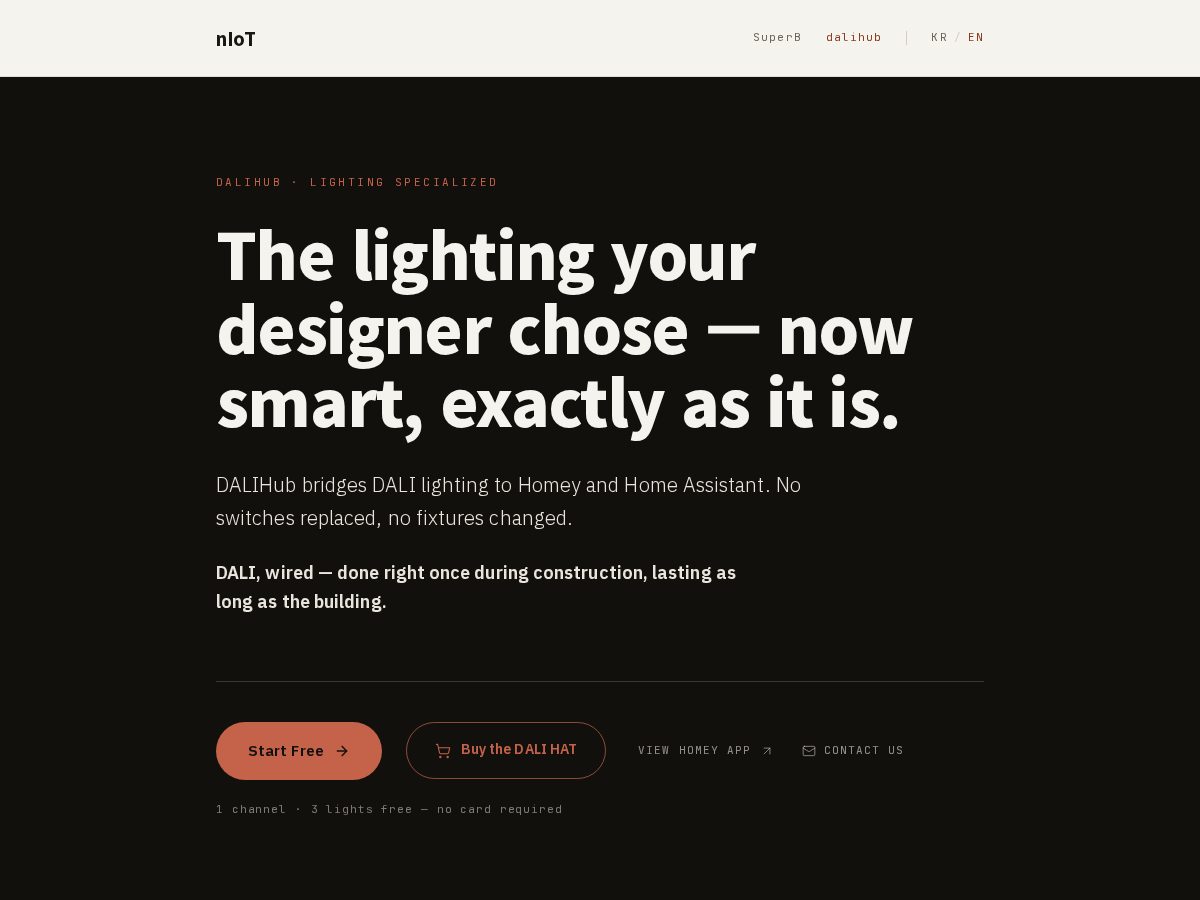 Landing-page snapshot of dalihub.net