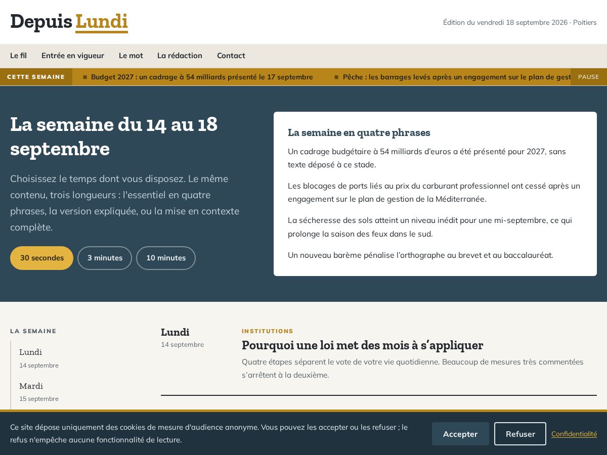 Landing-page snapshot of depuislundi.click