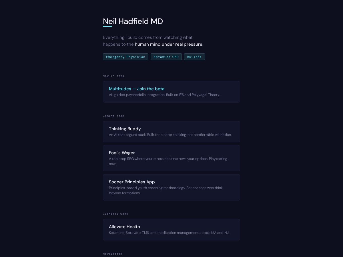 Landing-page snapshot of drneilhadfield.com
