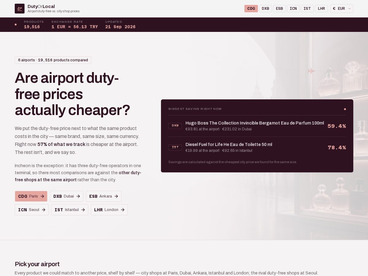 Landing-page snapshot of dutyorlocal.com