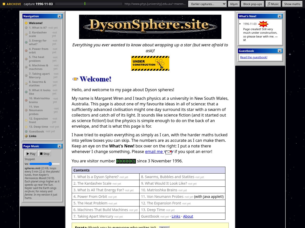 Landing-page snapshot of dysonsphere.site