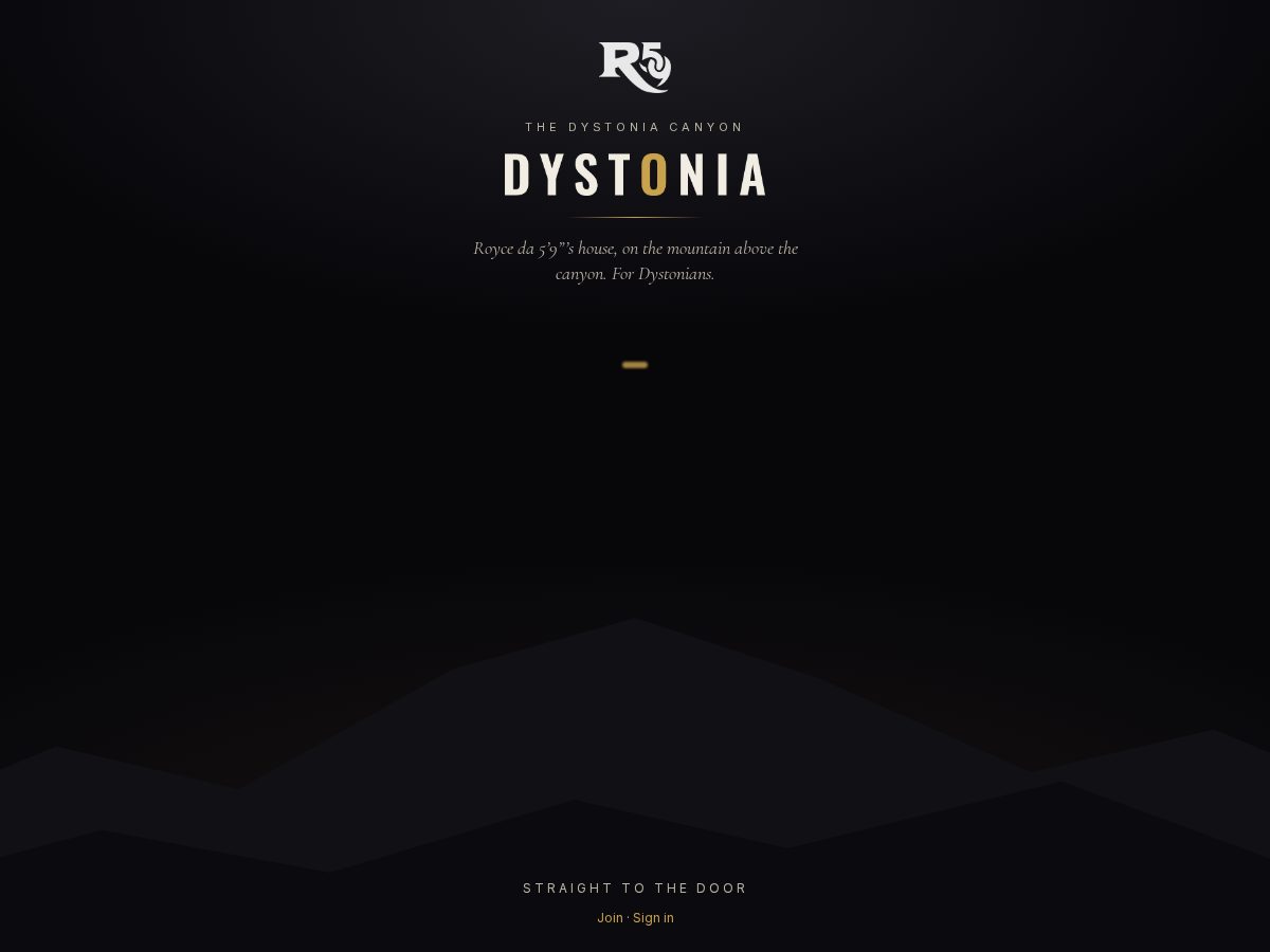 Landing-page snapshot of dystoniahouse.com