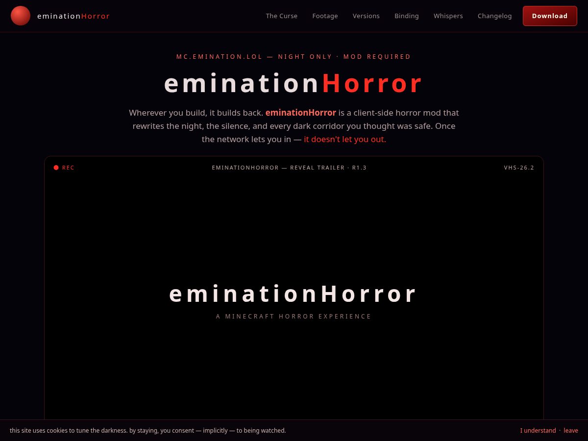 Landing-page snapshot of emination.lol