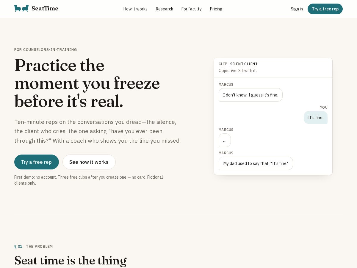 Landing-page snapshot of getmoreseattime.com