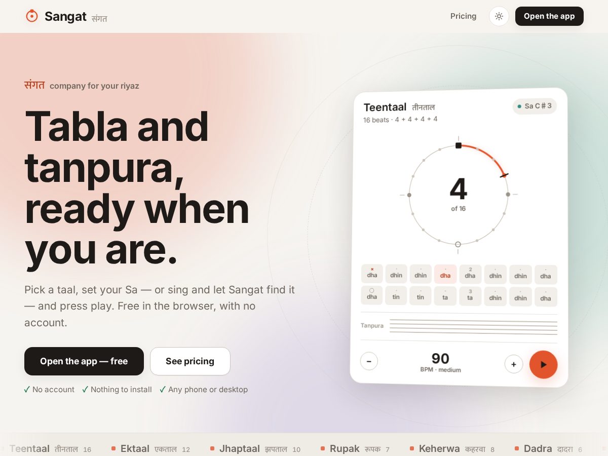 Landing-page snapshot of getsangat.com