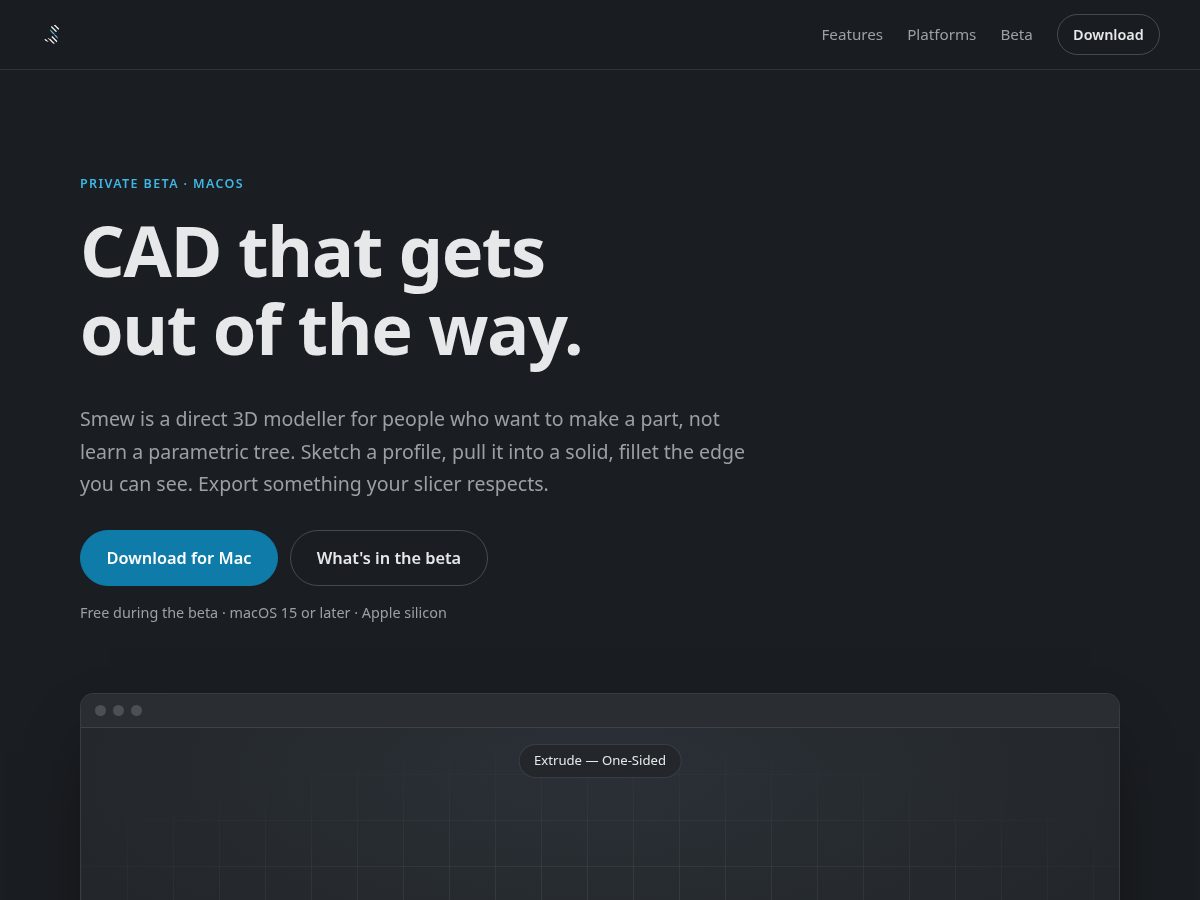 Landing-page snapshot of getsmew.com
