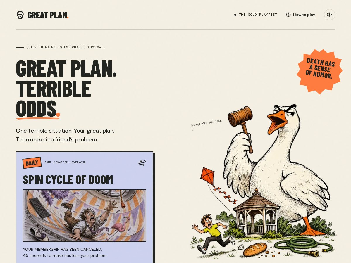 Landing-page snapshot of greatplan.rip